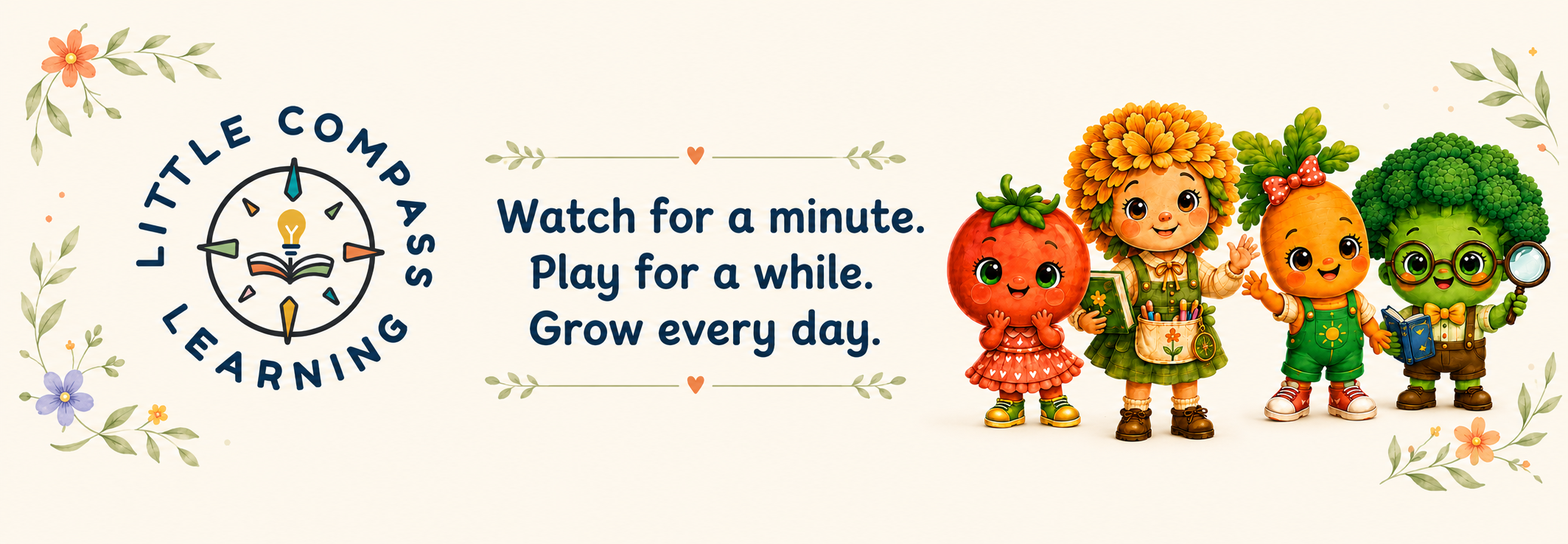 Watch for a minute. Play for a while. Grow every day. — Little Compass Learning