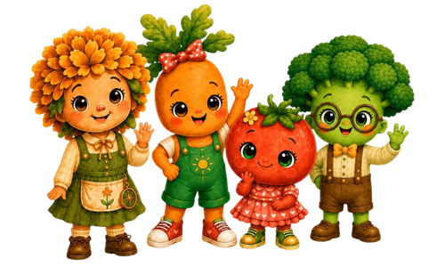 Little Garden Club — Miss Marigold, Cora Carrot, Tilly Tomato, Benny Broccoli