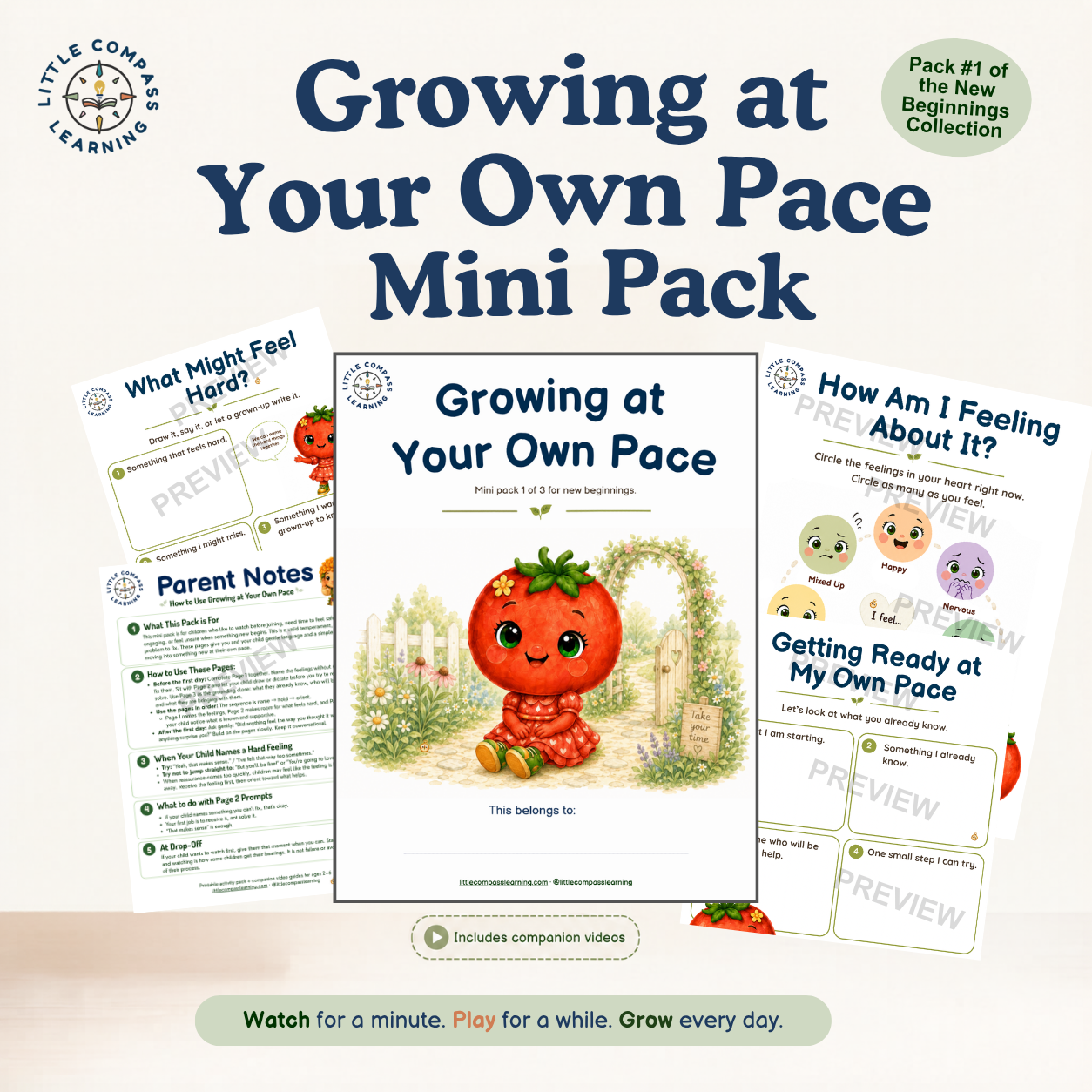 Growing at Your Own Pace — guided activity pack with Tilly Tomato